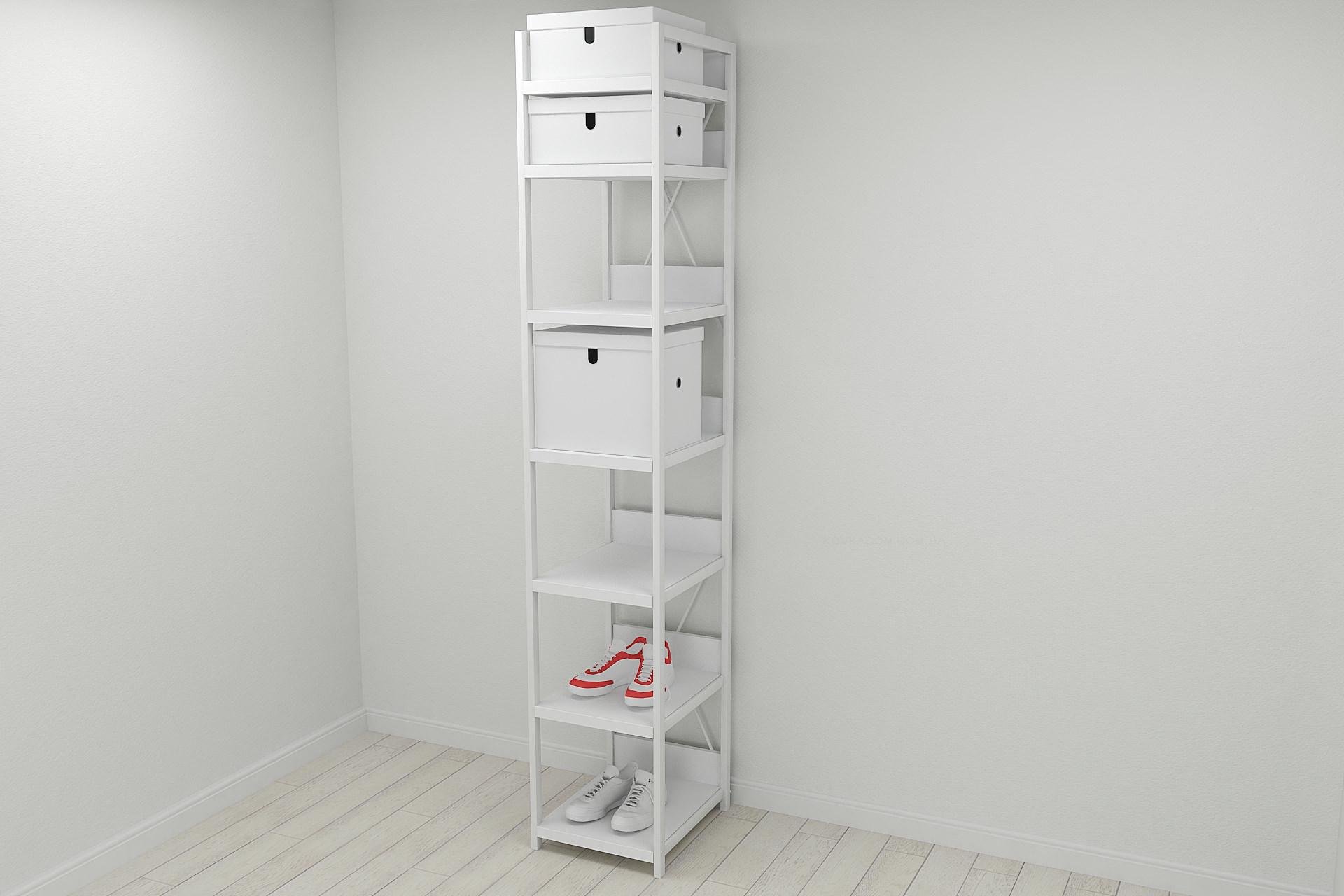 Шкаф-гардероб Ferrum-decor Коннект Уни секция 4 металл/ДСП 32 мм 220x40x50 см Белый (FRD-104555)