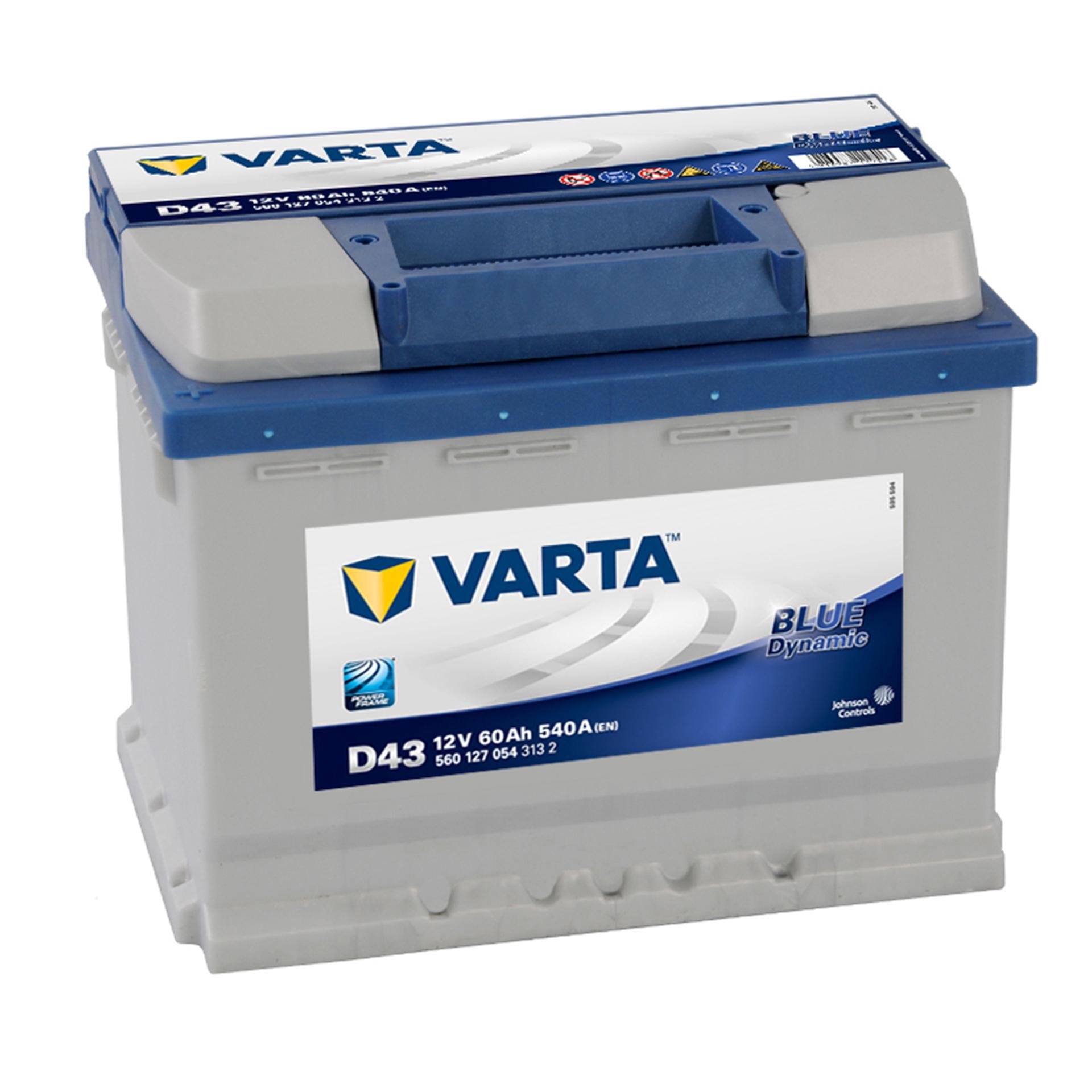 Аккумулятор Varta Blue Dynamic 60 Ah/12V 1 плюс слева