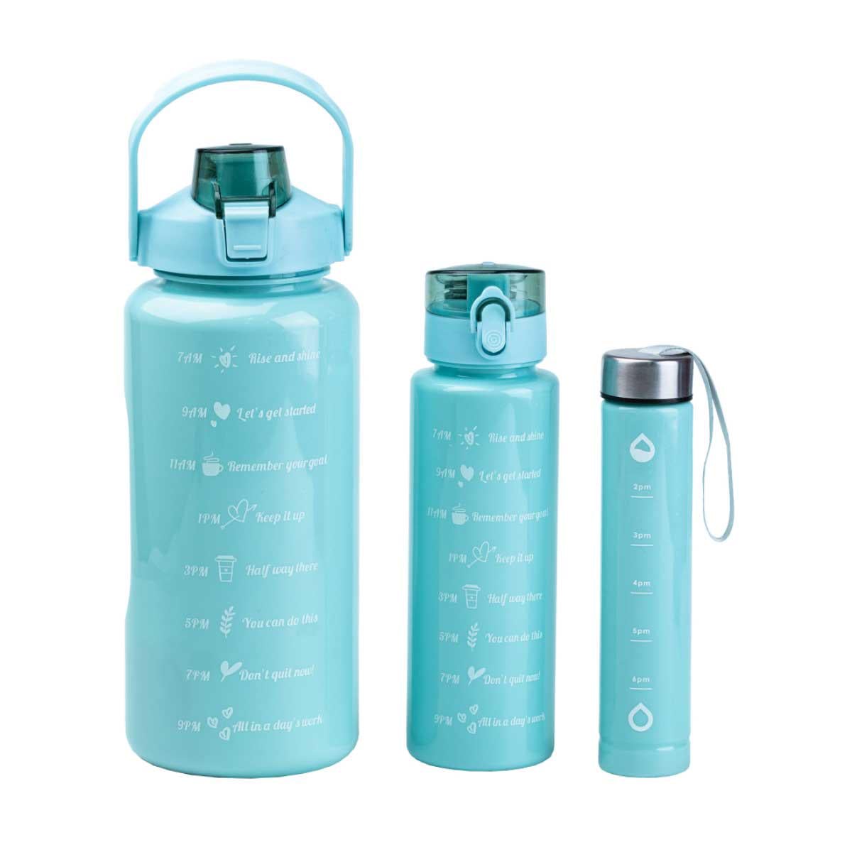 Набор бутылок 3в1 0,3 л 0,7 л 2 л с мотивирующими надписями Мятный