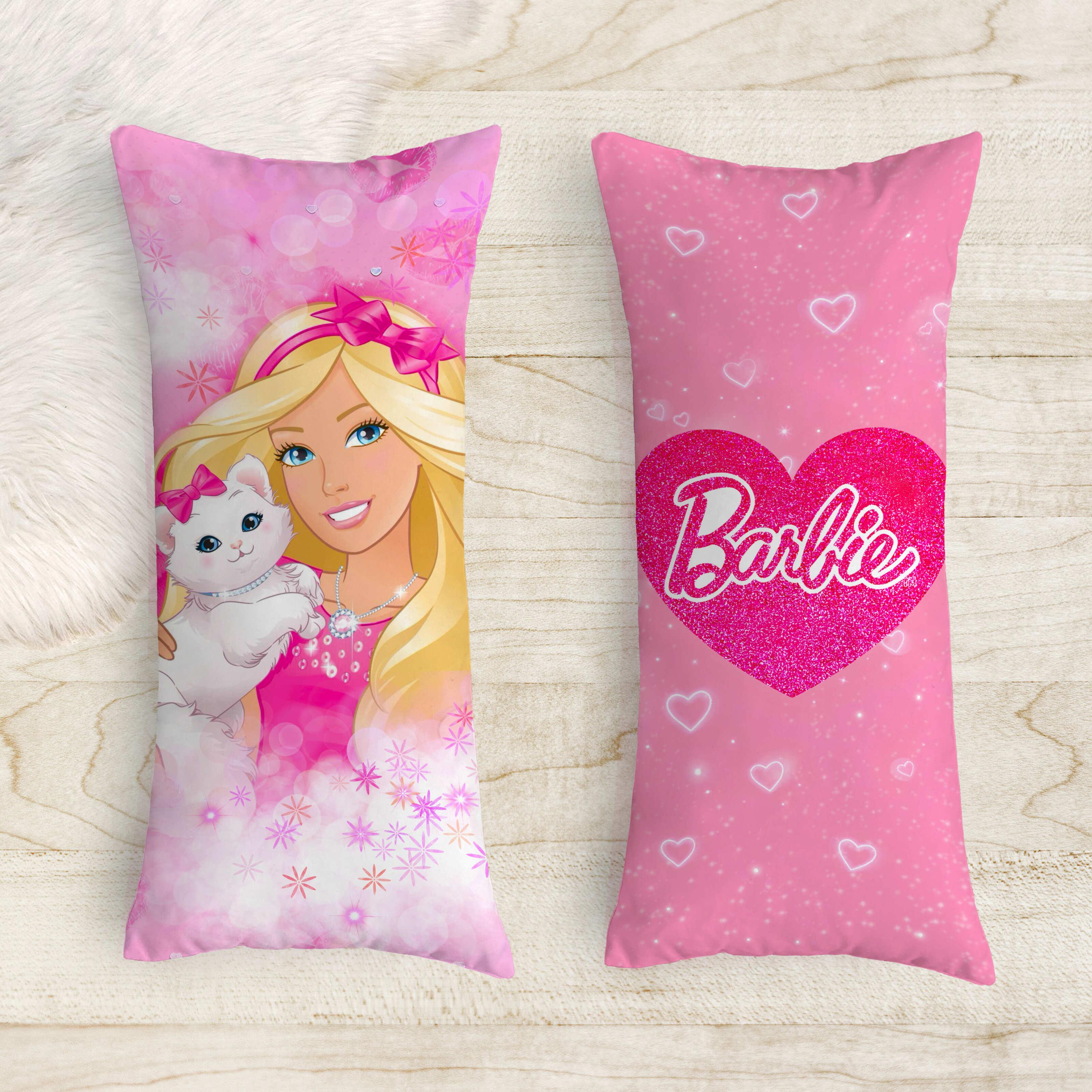 Подушка-обіймашка дакімакура дитяча Барбі з кошеня 40х100 см