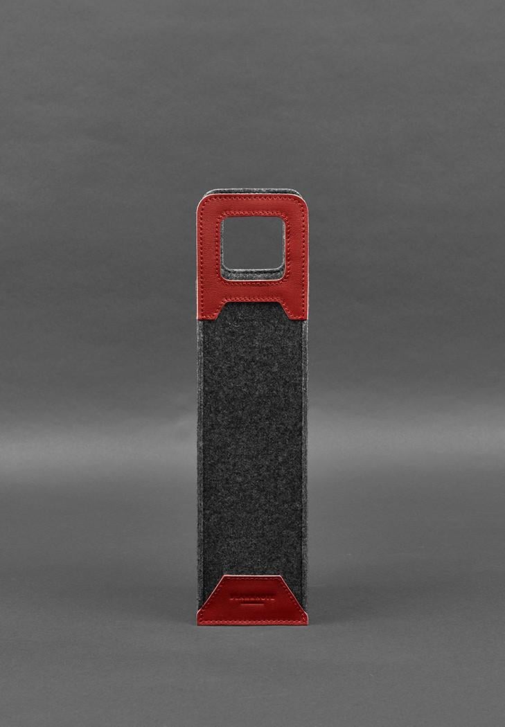 Чехол для вина 1.0 из фетра с кожаными вставками Краст Красный (A-027937) Чехол для вина 1.0 из фетра с кожаными вставками Краст Красный (A-027937)