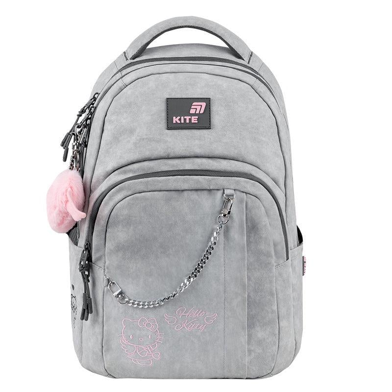 Рюкзак KITE Education teens Hello Kitty 42x29x17 см 17 л Серый (HK26-2578M)