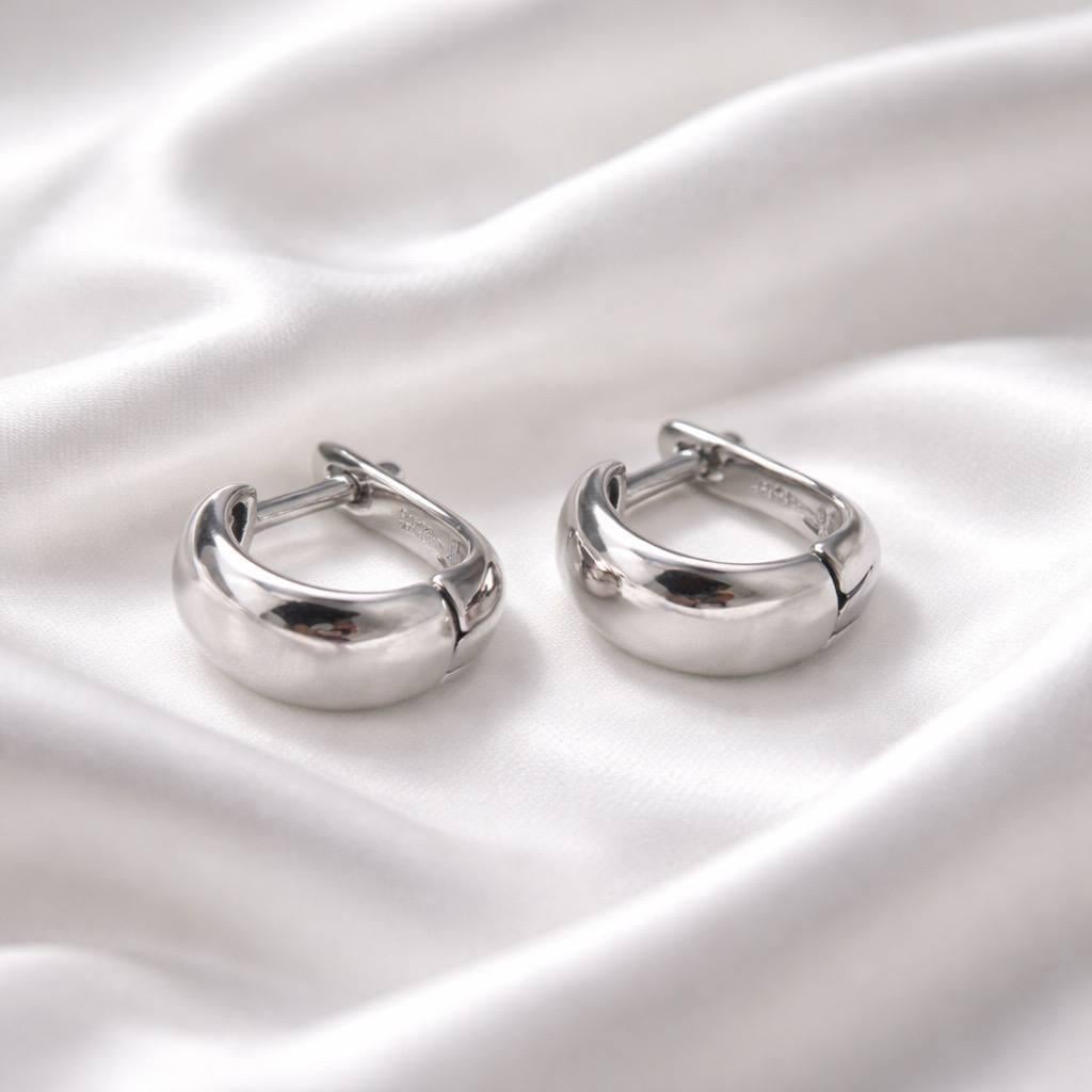 Серьги серебряные LoveR полукольца с английским замком