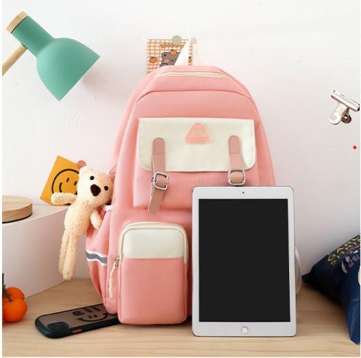 Рюкзак шкільний для дівчинки Good 5в1 шоппер/пенал/сумочка/гаманець Рожево-білий (DR017870) - фото 3