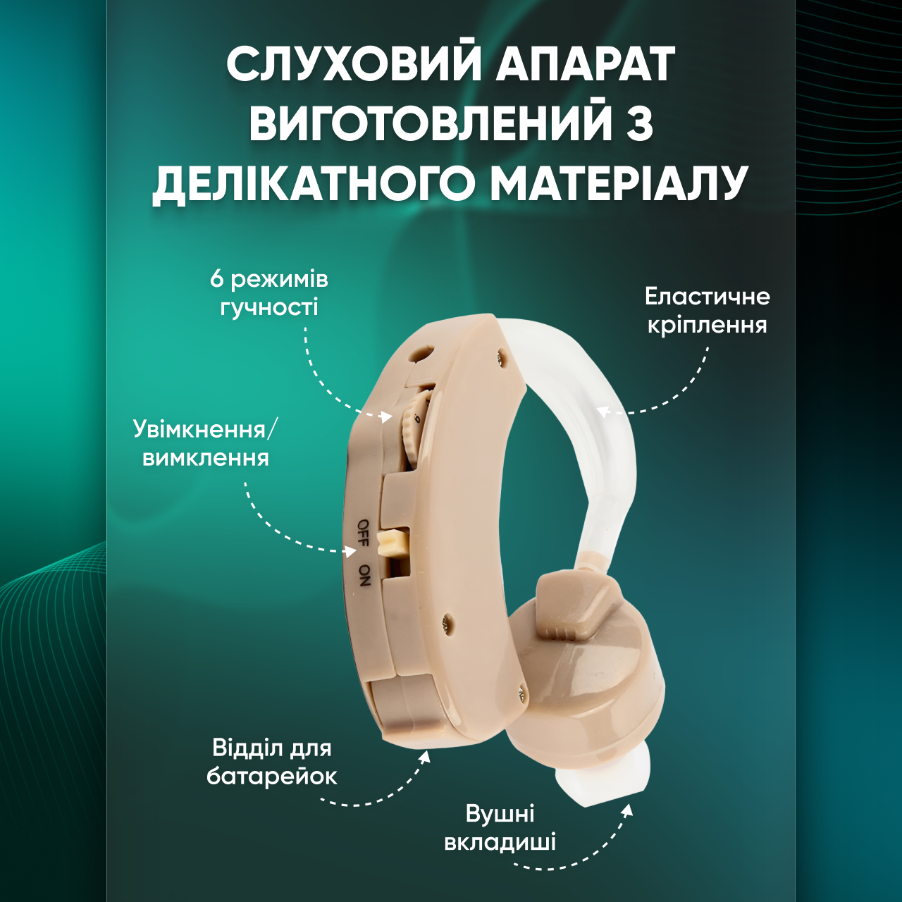 Слуховий апарат міні (1750951791538) - фото 6 Слуховий апарат міні (1750951791538) - фото 6