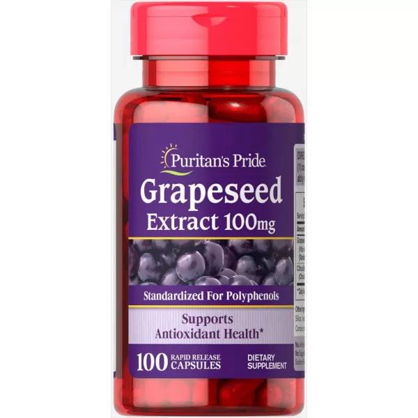 Екстракт виноградних кісточок Puritan's Pride Grape Seed Extract 100 mg 100 капс. (000020030)