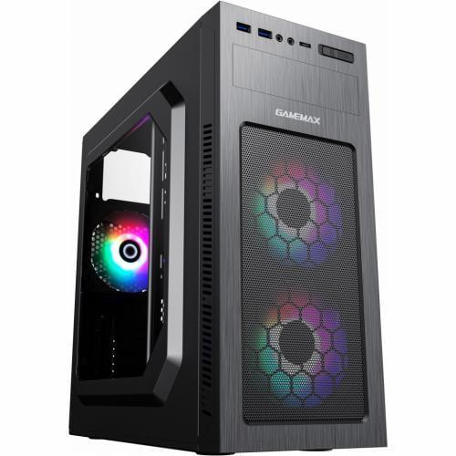 Корпус GameMax MT525-2U3TYC черный, без БП, Mid Tower, ATX / Micro ATX / Mini ITX, 2хUSB 3.0, Type-C, 3x120mm, 417x200x425 мм