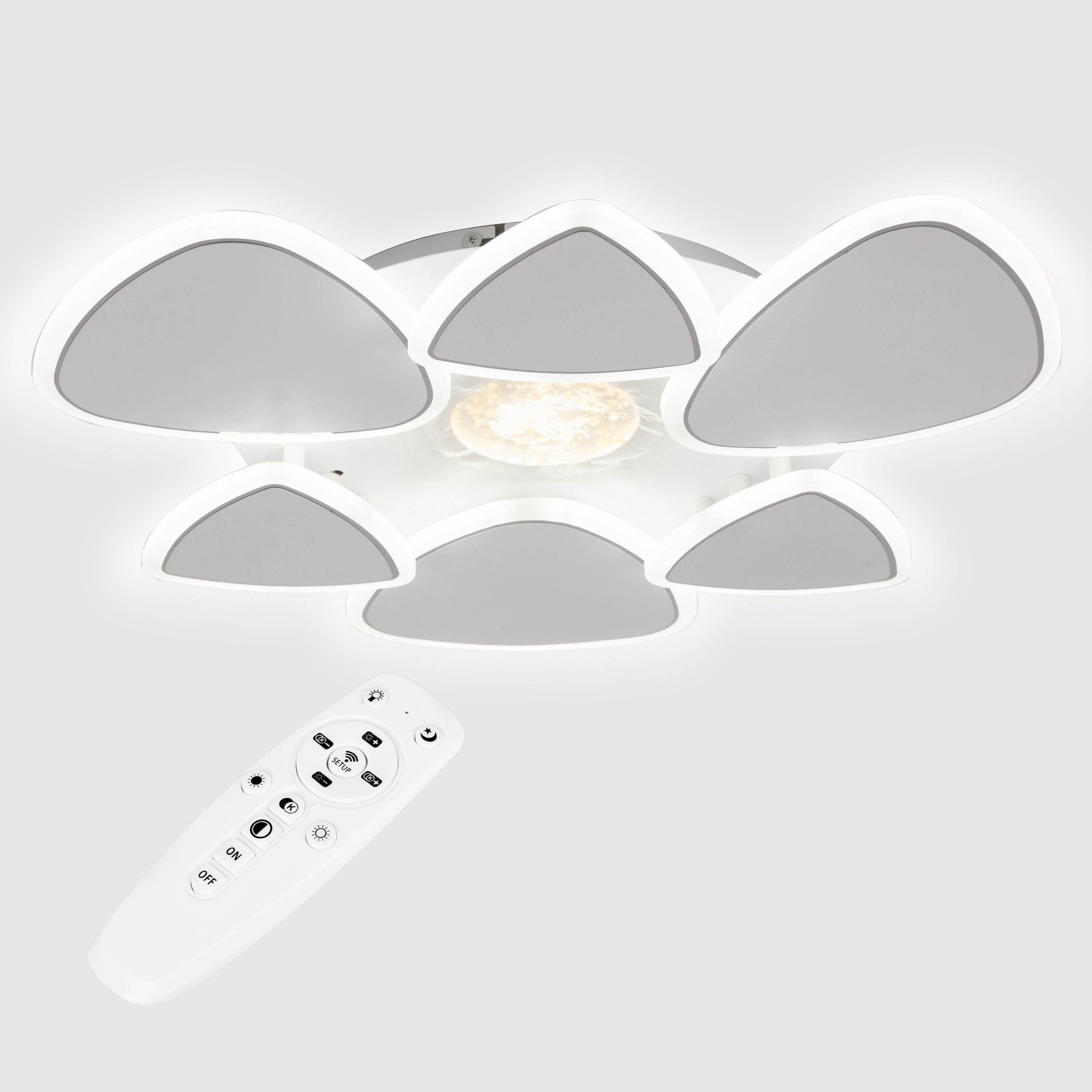 Люстра потолочная светодиодная Sunlight 5889/3+3 110 Вт 53 см Белый (21879291)