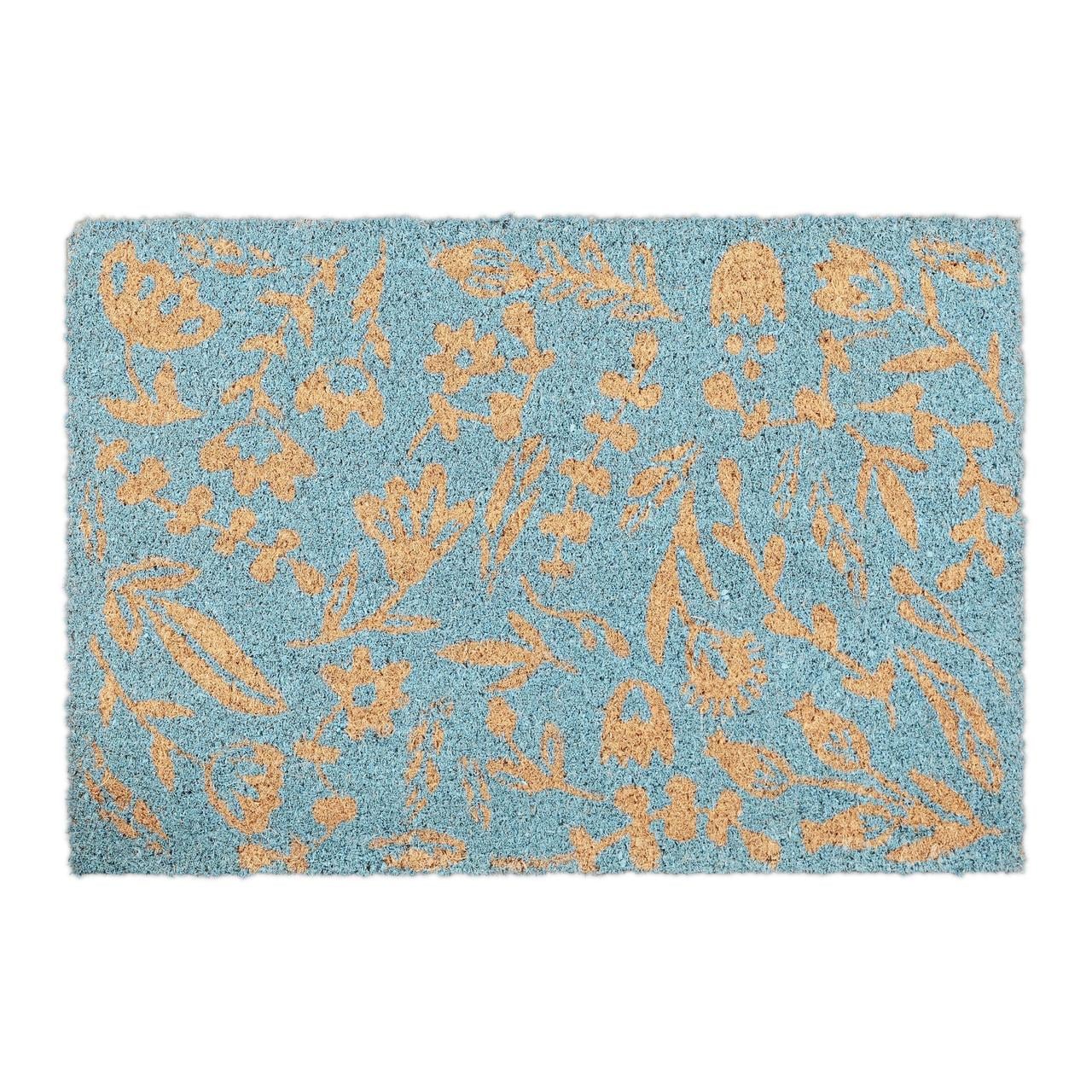 Килимок Relaxdays з квітковим мотивом із кокосового волокна 60x40 см (10035490)