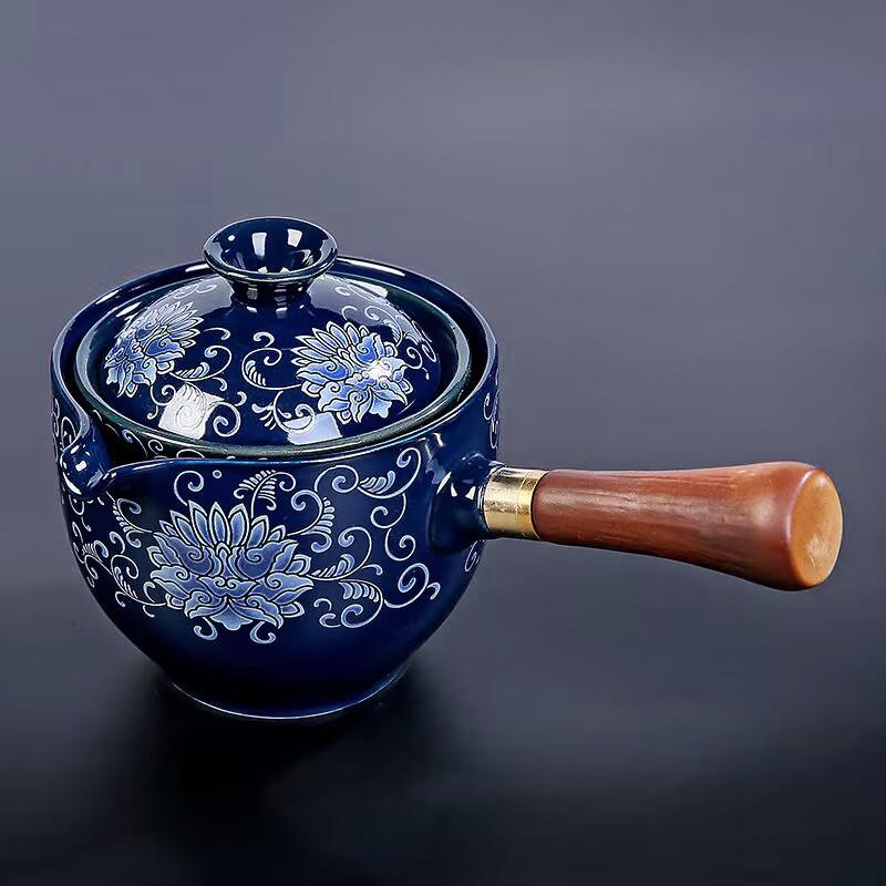 Сервіз для чайної церемонії дорожній Lesko Lotos керамічний 6 пр. Blue (2479342734) - фото 2 Сервіз для чайної церемонії дорожній Lesko Lotos керамічний 6 пр. Blue (2479342734) - фото 2