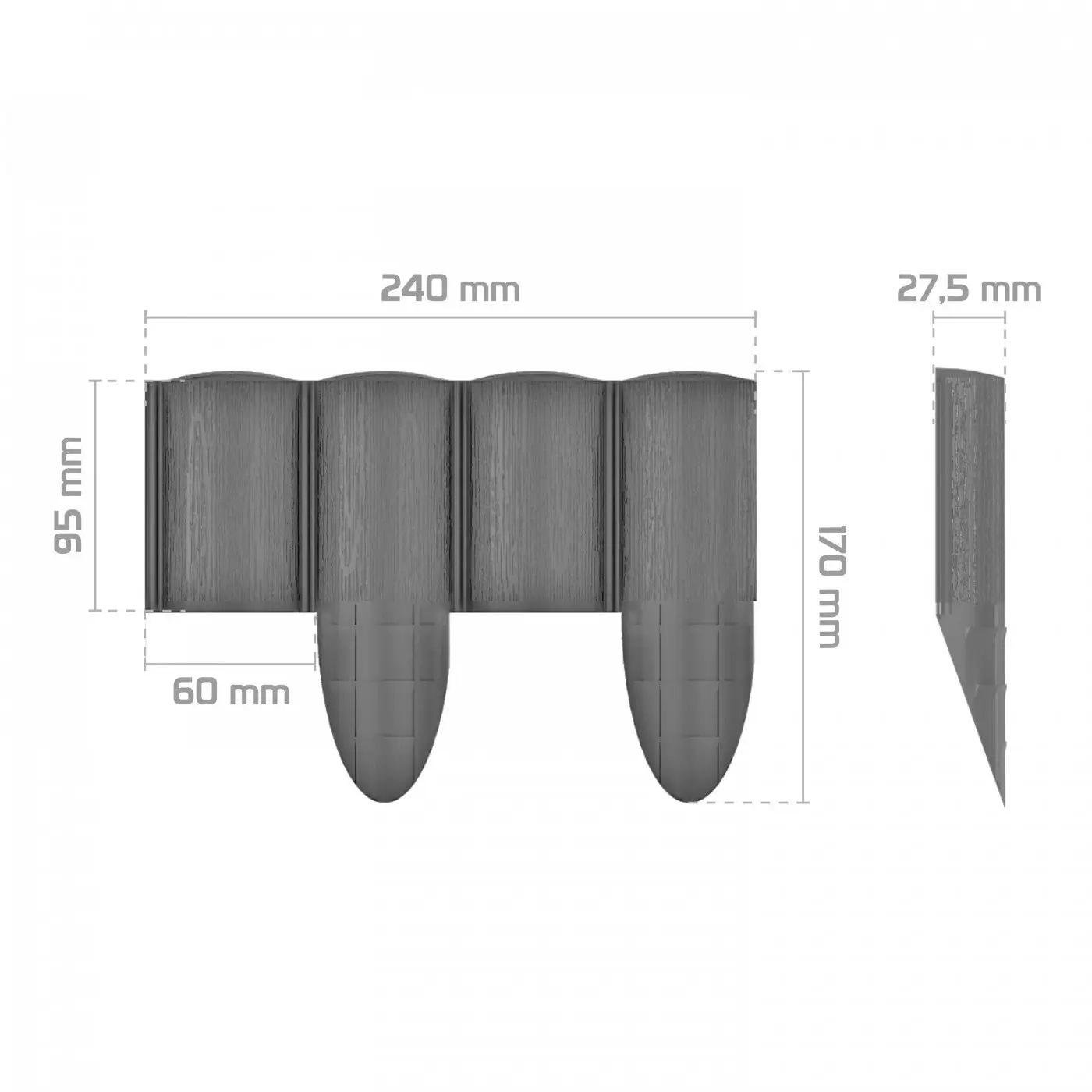 Ограждение газонное Cellfast 4 ECO волнистое 10 секций по 240 мм 2,4 м Черный (622424) - фото 3 Ограждение газонное Cellfast 4 ECO волнистое 10 секций по 240 мм 2,4 м Черный (622424) - фото 3