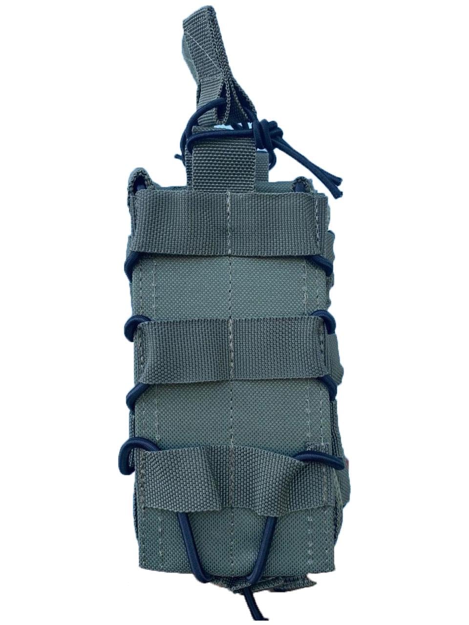 Подсумок штурмовой МК двойной для магазинов АК пластиковые вставки на кнопках Олива (3575928)