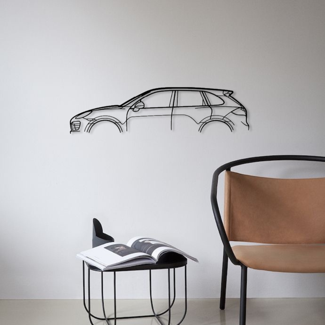 Декор на стену авто Porsche Cayenne 2014 из металла 100 см (auto394)