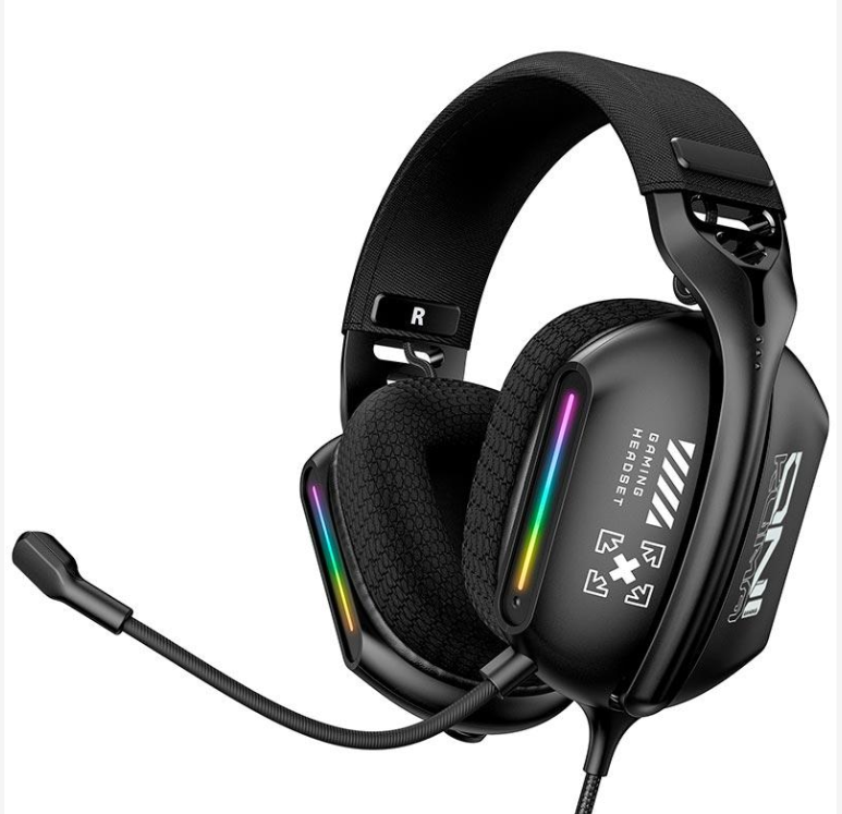 Наушники игровые Onikuma X12 с микрофоном и LED RGB подсветкой с шумоподавлением USB/3,5 мм Black (2928029652)