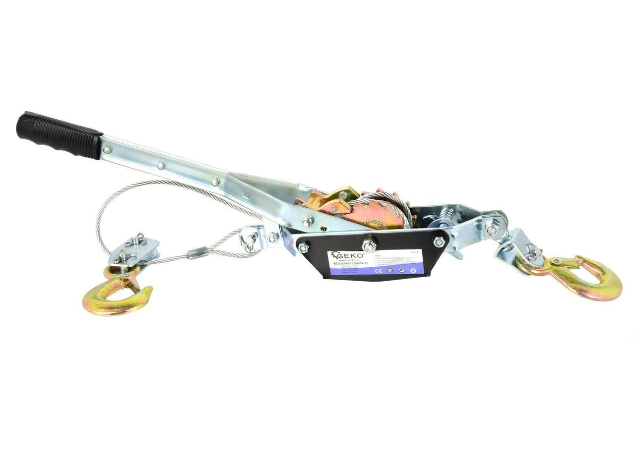Лебідка GeKo ручна важільна горизонтальна на трос тягою 2 тони 2,5 м (G01072) Лебідка GeKo ручна важільна горизонтальна на трос тягою 2 тони 2,5 м (G01072)