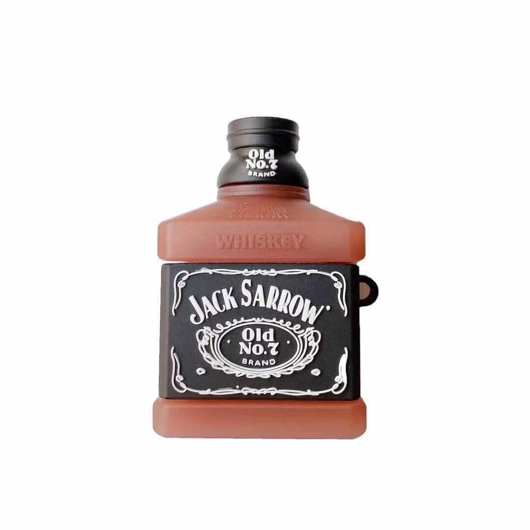 Силиконовый 3D чехол для Apple Airpods 1/2 Виски Jack Sparrow