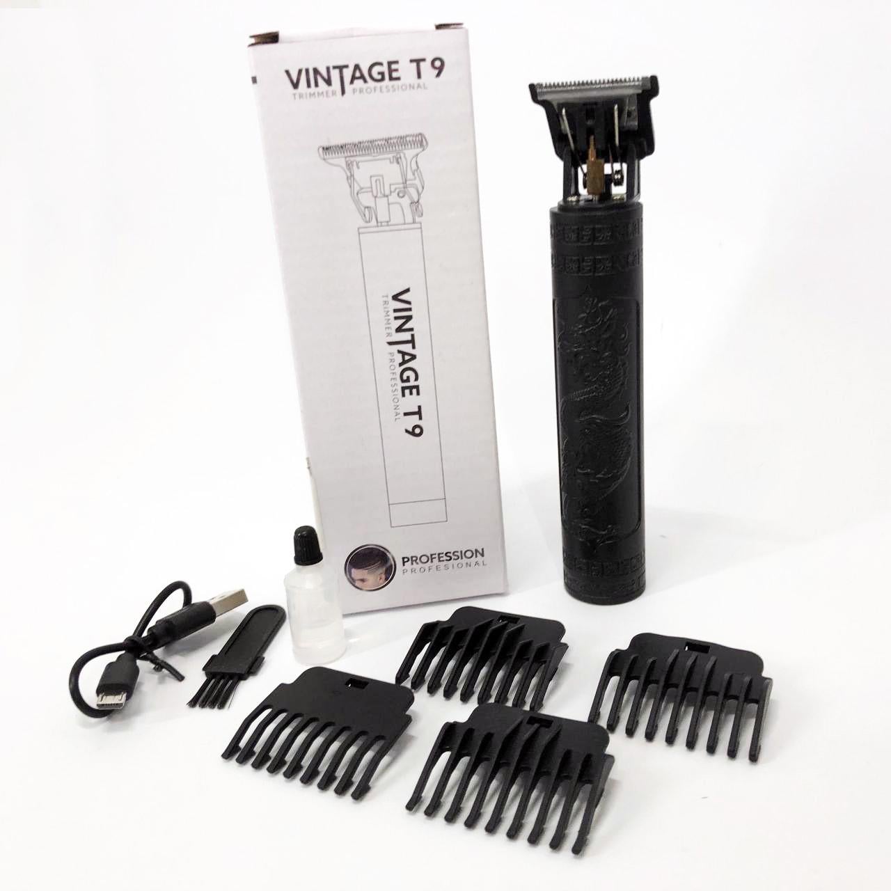 Машинка для стрижки волосся Vintage T9-2 BLACK 4 насадки Машинка для стрижки волосся Vintage T9-2 BLACK 4 насадки