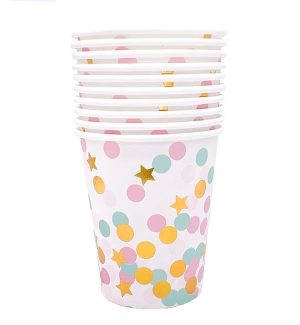 Бумажные стаканы Confetti color 10 шт. 250 мл