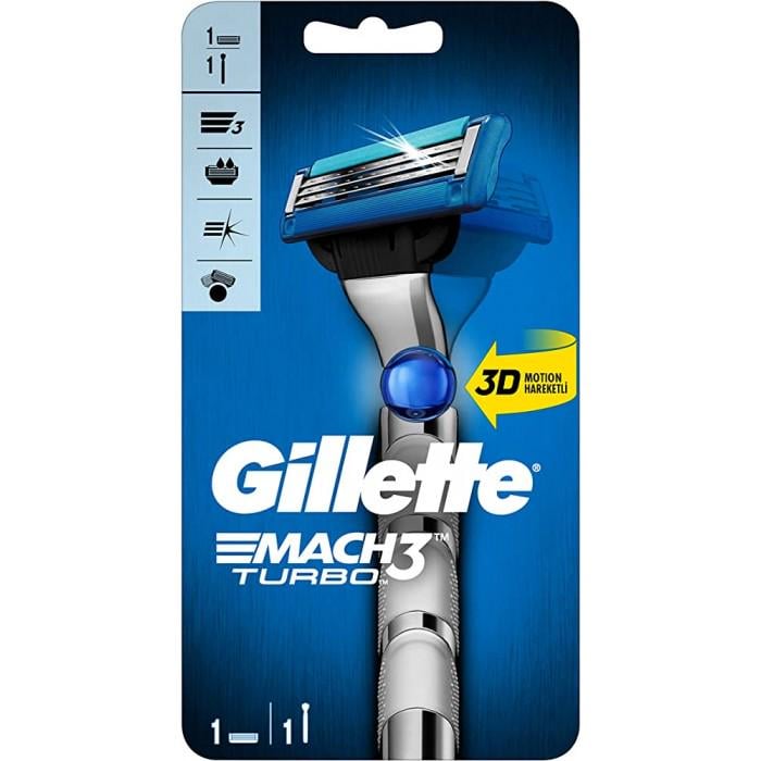 Станок для гоління Gillette Mach 3 Turbo 1 шт. (514281) - фото 1