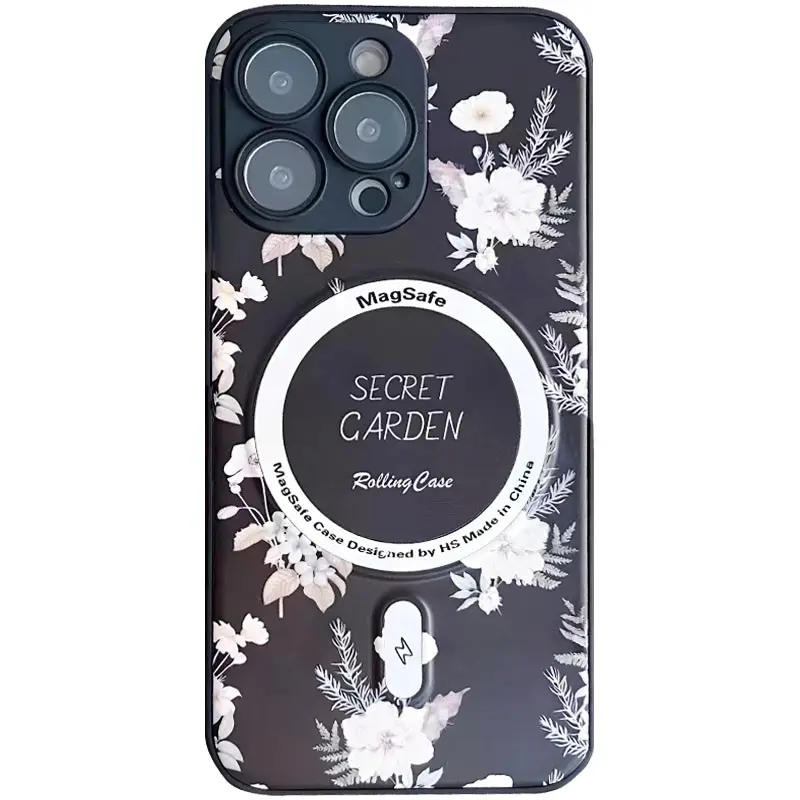 TPU+PC чехол Secret Garden with MagSafe для Apple iPhone 15 Pro Max (6.7") Чёрный | Black