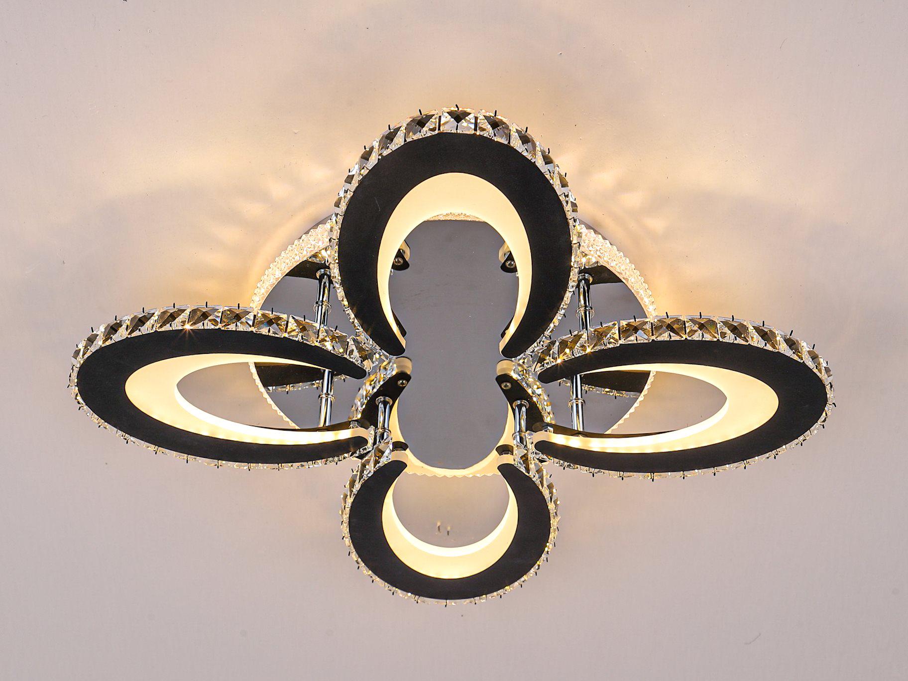 Люстра светодиодная акриловая Sirius GLX-23503-4H 168W Chrome/Black