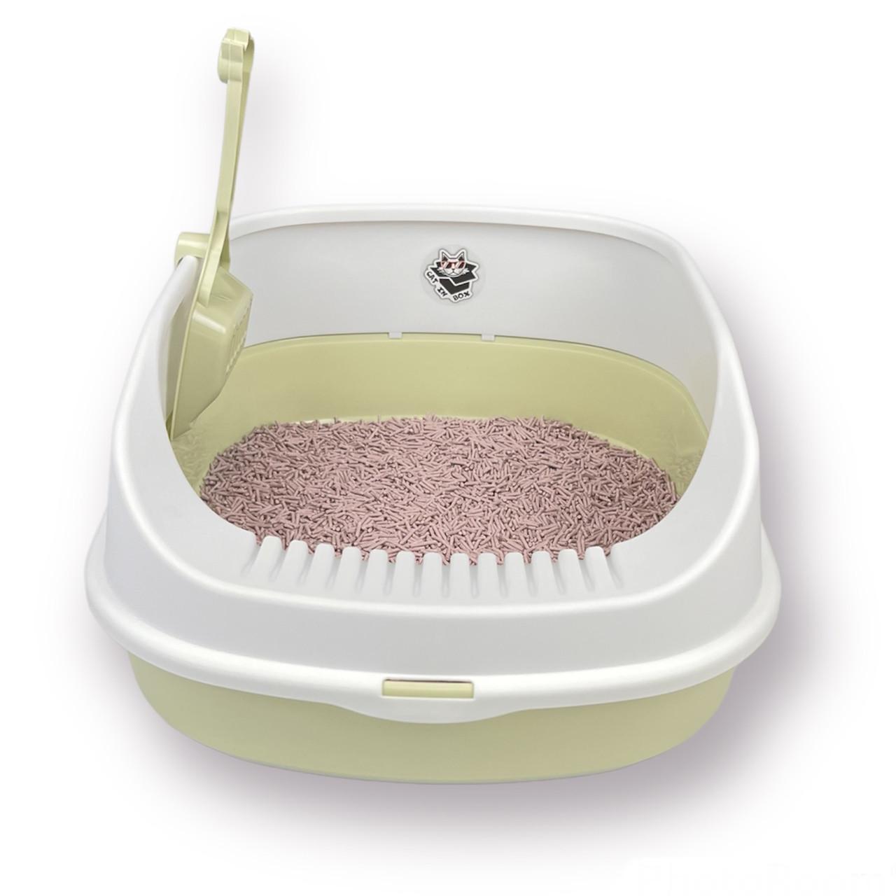 Лоток для котов CAT IN BOX с лопаткой 48х38х20 см Зеленый (18553034) - фото 4 Лоток для котов CAT IN BOX с лопаткой 48х38х20 см Зеленый (18553034) - фото 4