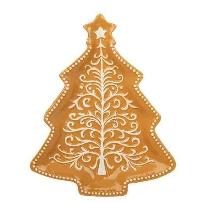 Блюдо керамическое Пряничная елка 26 см (33818)