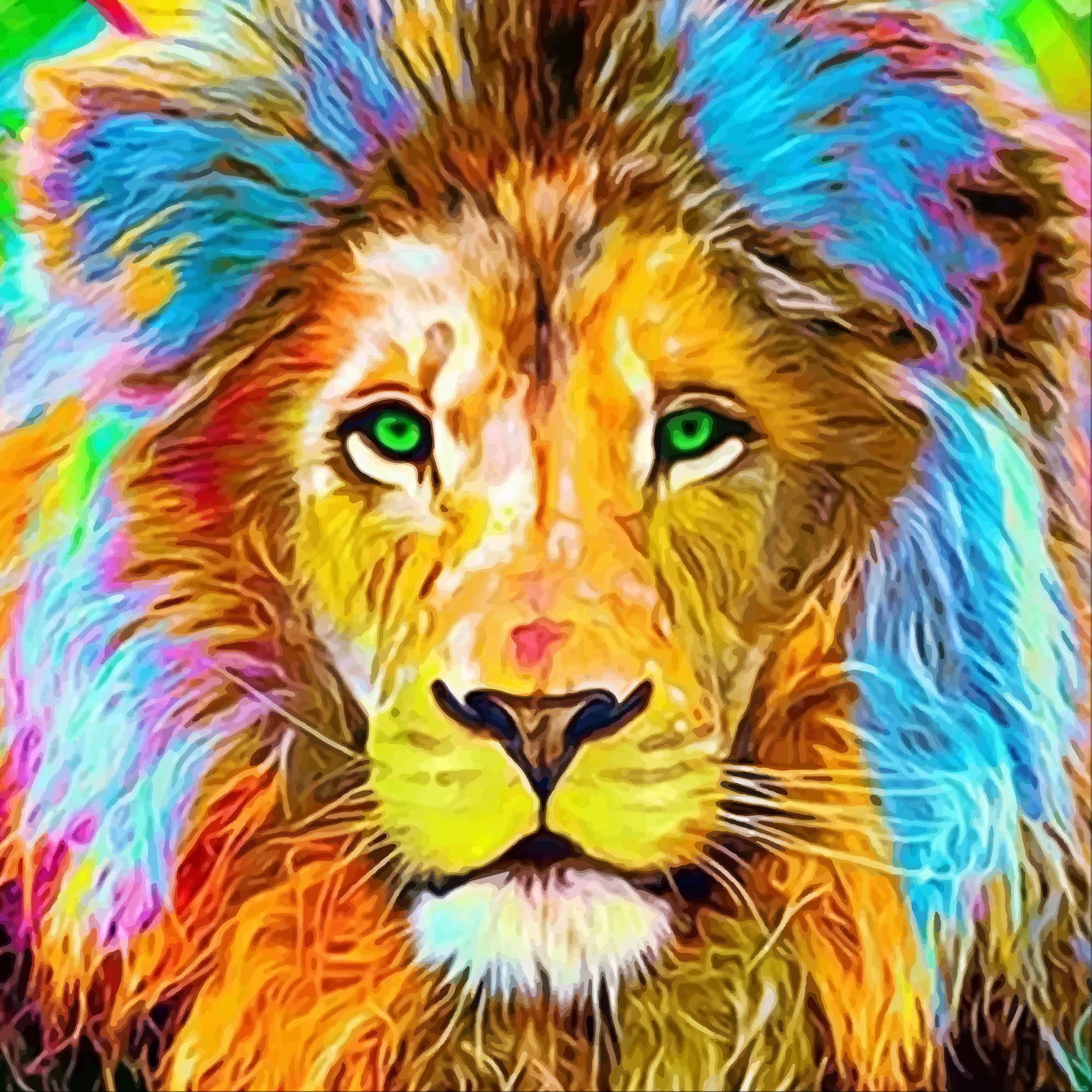 Алмазная мозаика на подрамнике Santi Царь зверей 40x40 см (Top-954322)