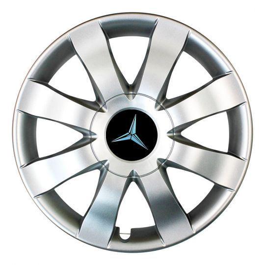 Ковпаки автомобільні SKS 323 R15 з логотипом Mercedes 4 шт. Сріблястий