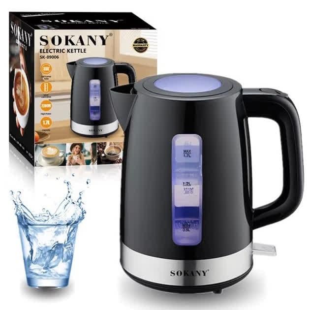 Електрочайник Sokany SK-09006 з підсвіткою 1,7 л 2200 Вт (30106218) - фото 2