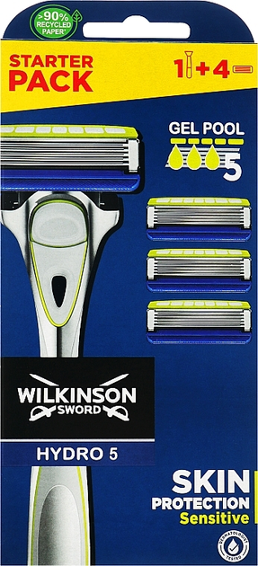 Станок для бритья мужской Wilkinson Sword Hydro 5 Skin Protection Sensitive и 4 кассеты