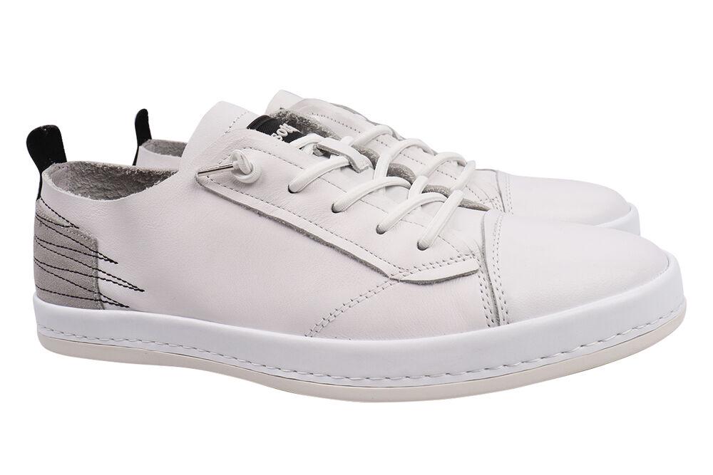 Кеди чоловічі Cosottinni зі шкіри на низькому ходу на шнурівці р. 43 Білий (296-20/21DTS)