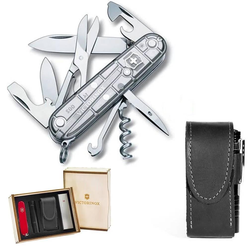 Нож швейцарский складной Victorinox Climber с чехлом и фонариком (1.3703.T7 )