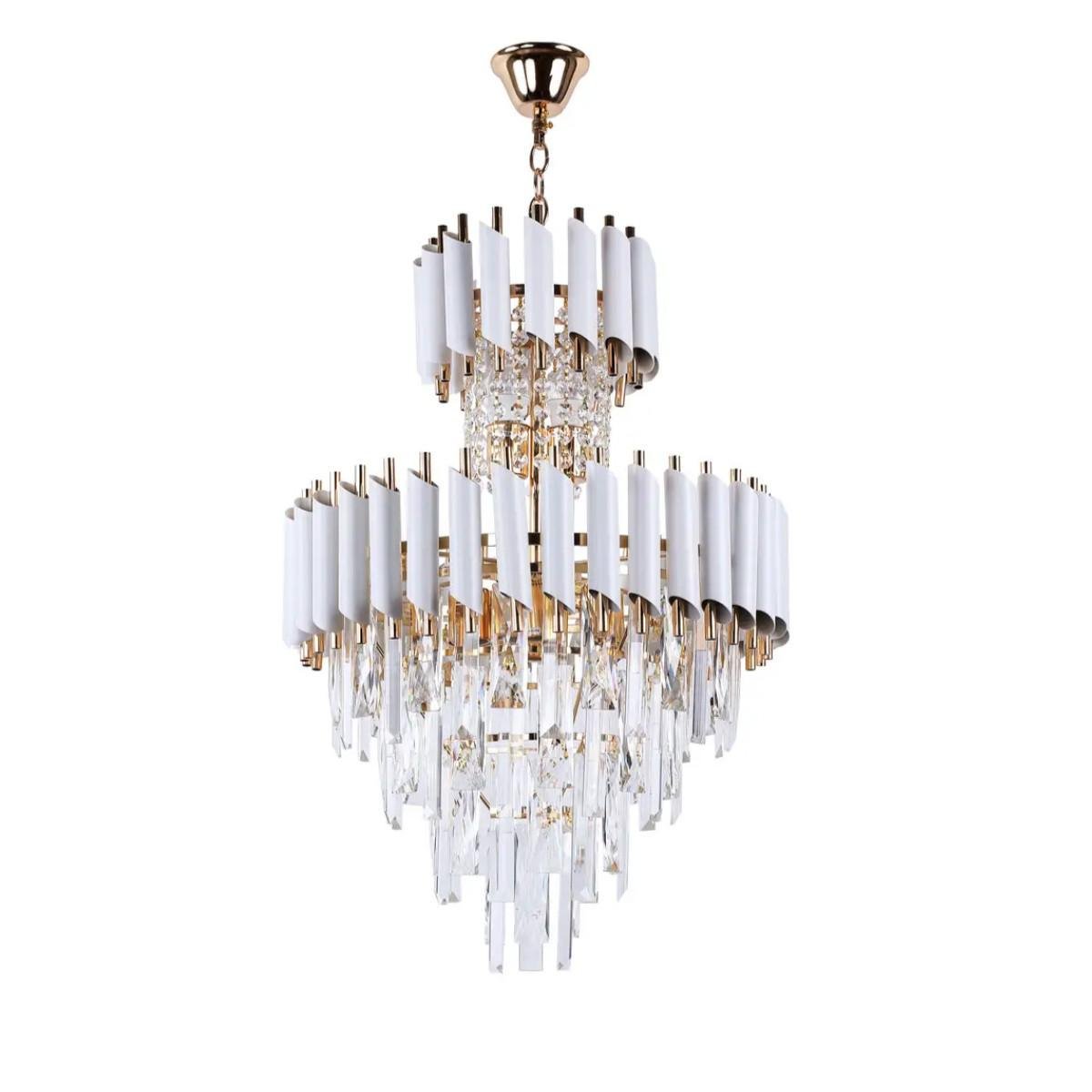 Люстра сучасна на 8 ламп B Е1831/8 SIRIUS Білий/Золотий