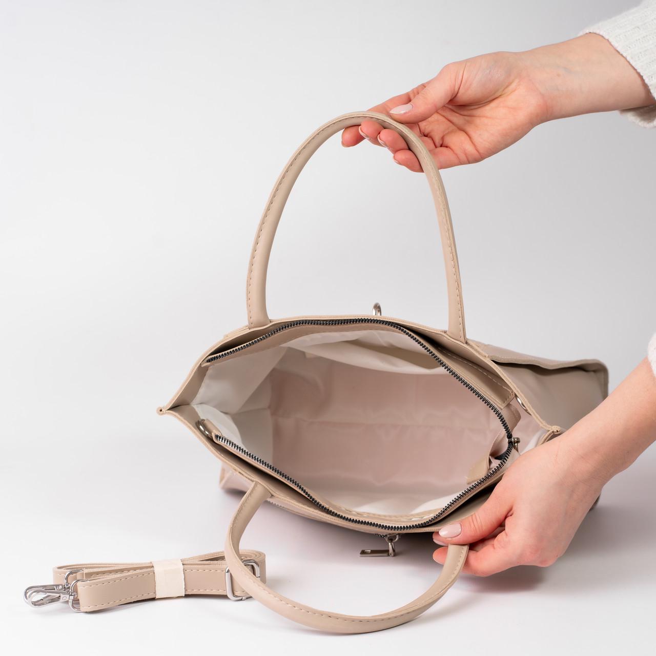 Сумка жіноча тоут XENIA № 24-24 Бежевий - фото 4 Сумка жіноча тоут XENIA № 24-24 Бежевий - фото 4