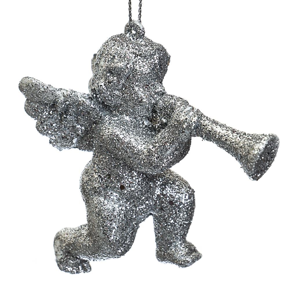 Игрушка на елку Elisey Ангел с трубой Серый (NH-106-K-67)