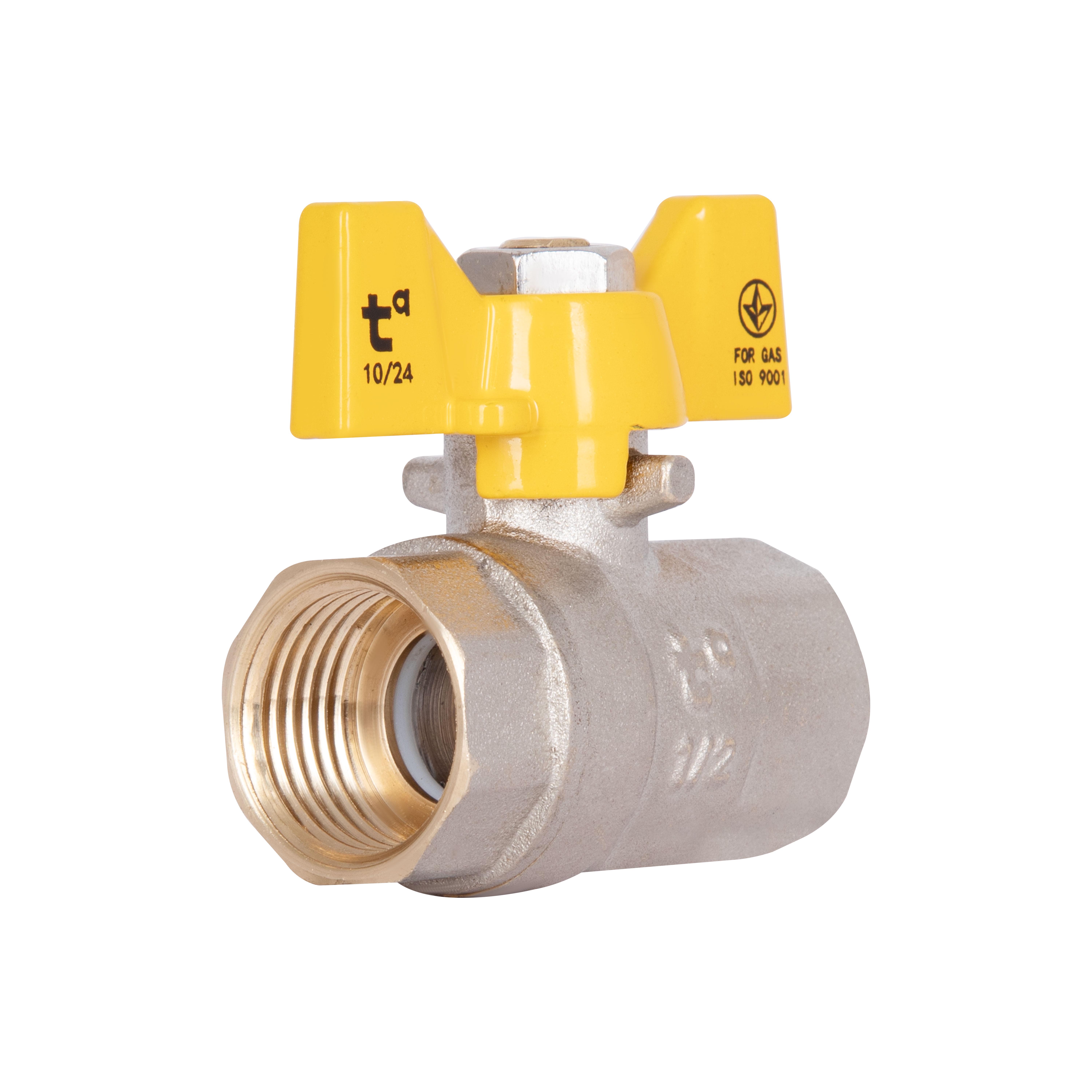 Кран шаровой Thermo Alliance Base 1/2" ВР для газа бабочка (SD602G15)