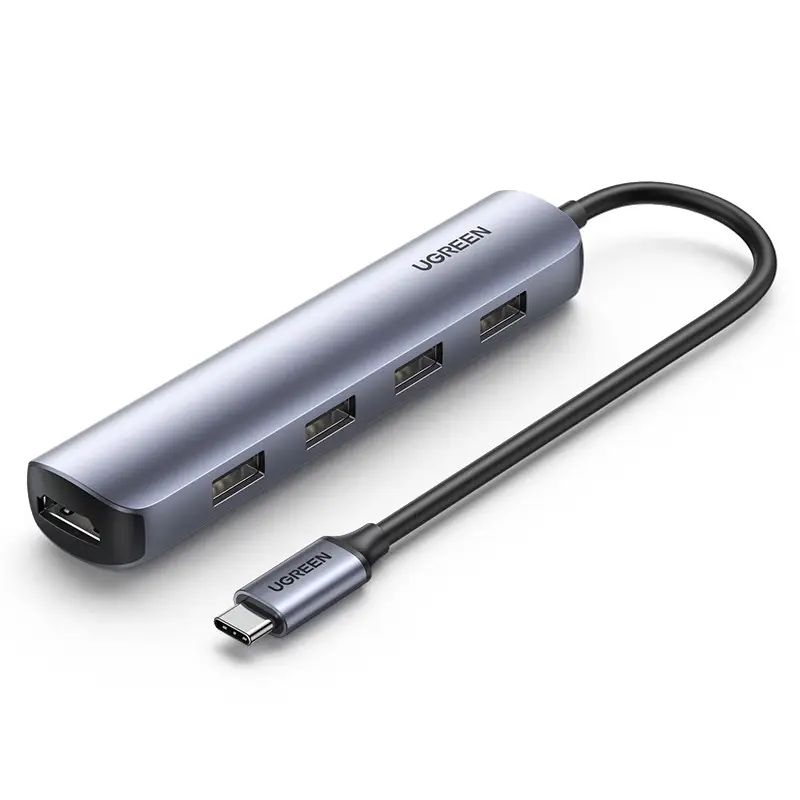 Концентратор UGREEN CM417 USB-A HDMI 4K 5в1 Grey (20197)