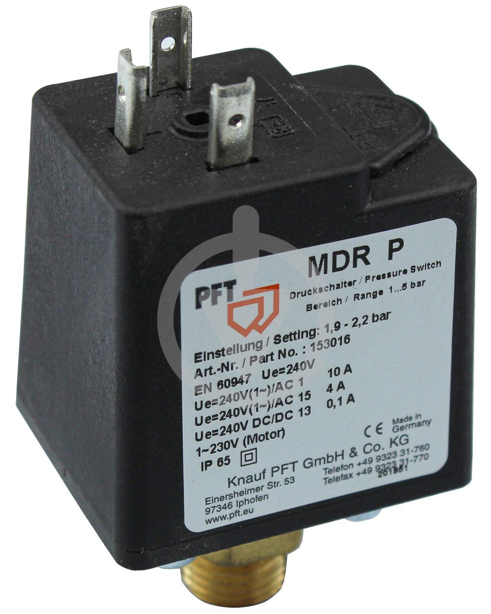 Выключатель мембранный PFT MDR-P 1/4" 1.9/2.2 bar (13474120)