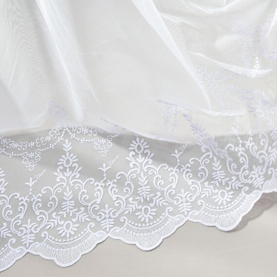 Тюль фатин IDEIA Дайра V-BEYAZ 3,0 м з вишивкою Білий (2200004212098)