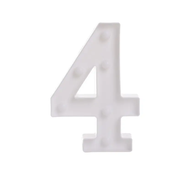 Цифра об'ємна 4 Led декоративна маленька 21x15 см Білий (1899/4) - фото 3 Цифра об'ємна 4 Led декоративна маленька 21x15 см Білий (1899/4) - фото 3