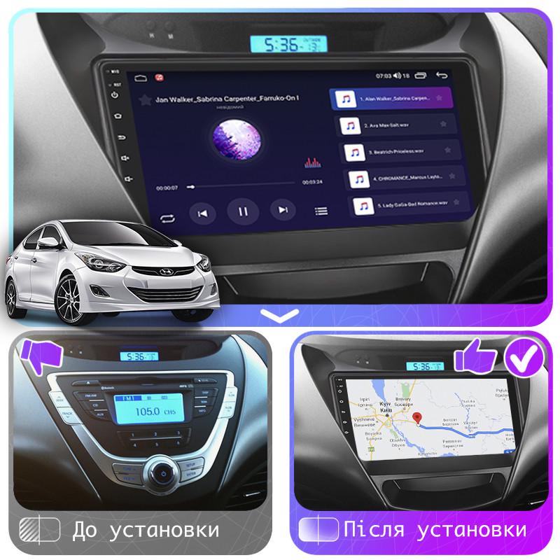 Автомагнитола штатная Lesko CarPlay/4G/Wi-Fi/GPS для Hyundai Avante V 2010-2015 4/64Gb 9" (1746861275) - фото 3