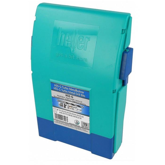 Набір свердел Heller по металу HSS-G TURBO 1-10 мм 19 шт. шаг 0,5 мм 28706 (12905) - фото 2