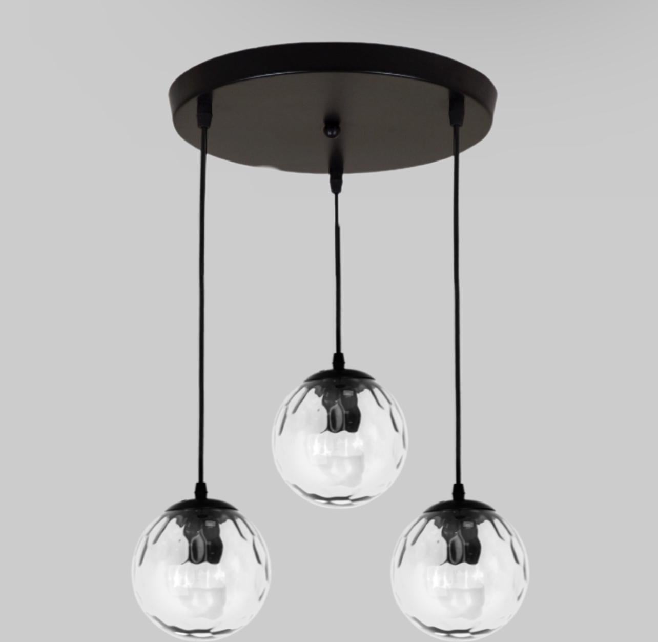 Люстра стеклянная на 3 лампы Черный (916-31F-3 CL) Люстра стеклянная на 3 лампы Черный (916-31F-3 CL)