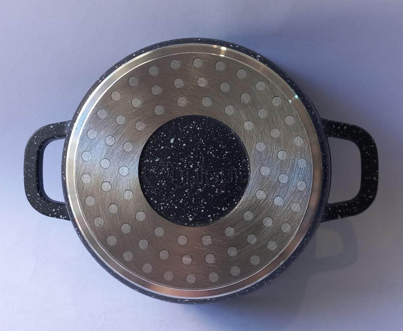 Каструля-казан Unique UN-5271 з мармуровим покриттям і кришкою 1,2 л 16 см Чорний - фото 6 Каструля-казан Unique UN-5271 з мармуровим покриттям і кришкою 1,2 л 16 см Чорний - фото 6