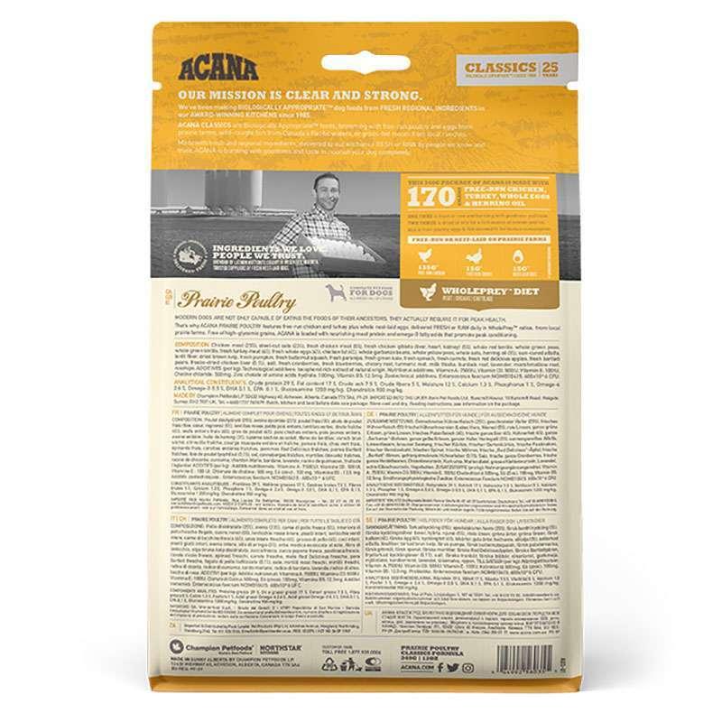 Корм сухий для собак усіх порід на всіх стадіях життя ACANA Prairie Poultry з куркою і індичкою 17 кг (a56017) - фото 4