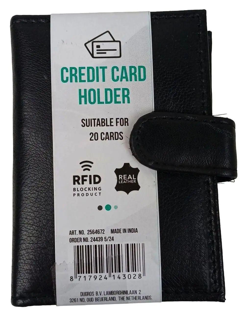 Картхолдер Dugros шкіряний із захистом RFID Чорний (8717924143028)