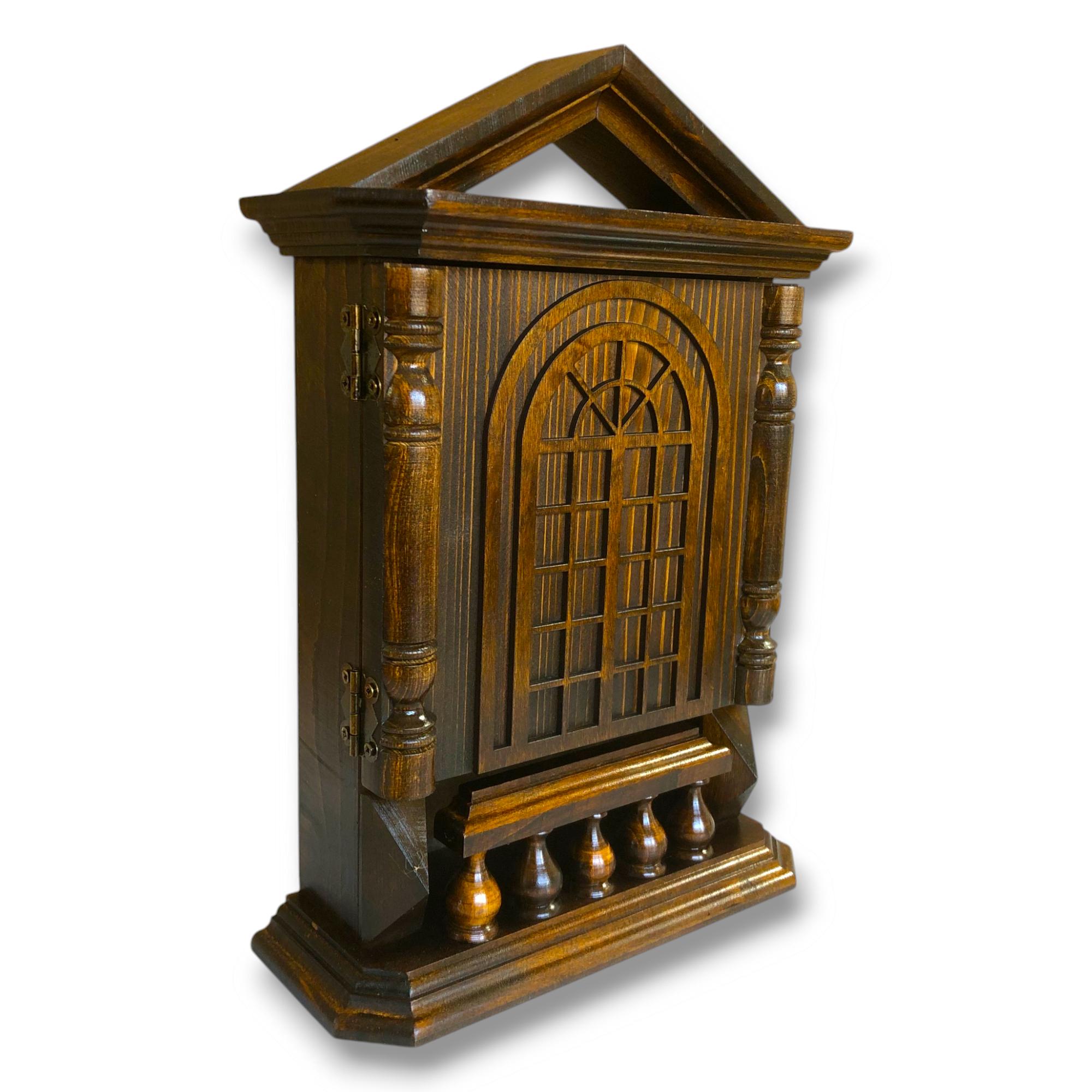 Ключница деревянная настенная на 7 ключей 34,5х27х8,5 см (29051436)