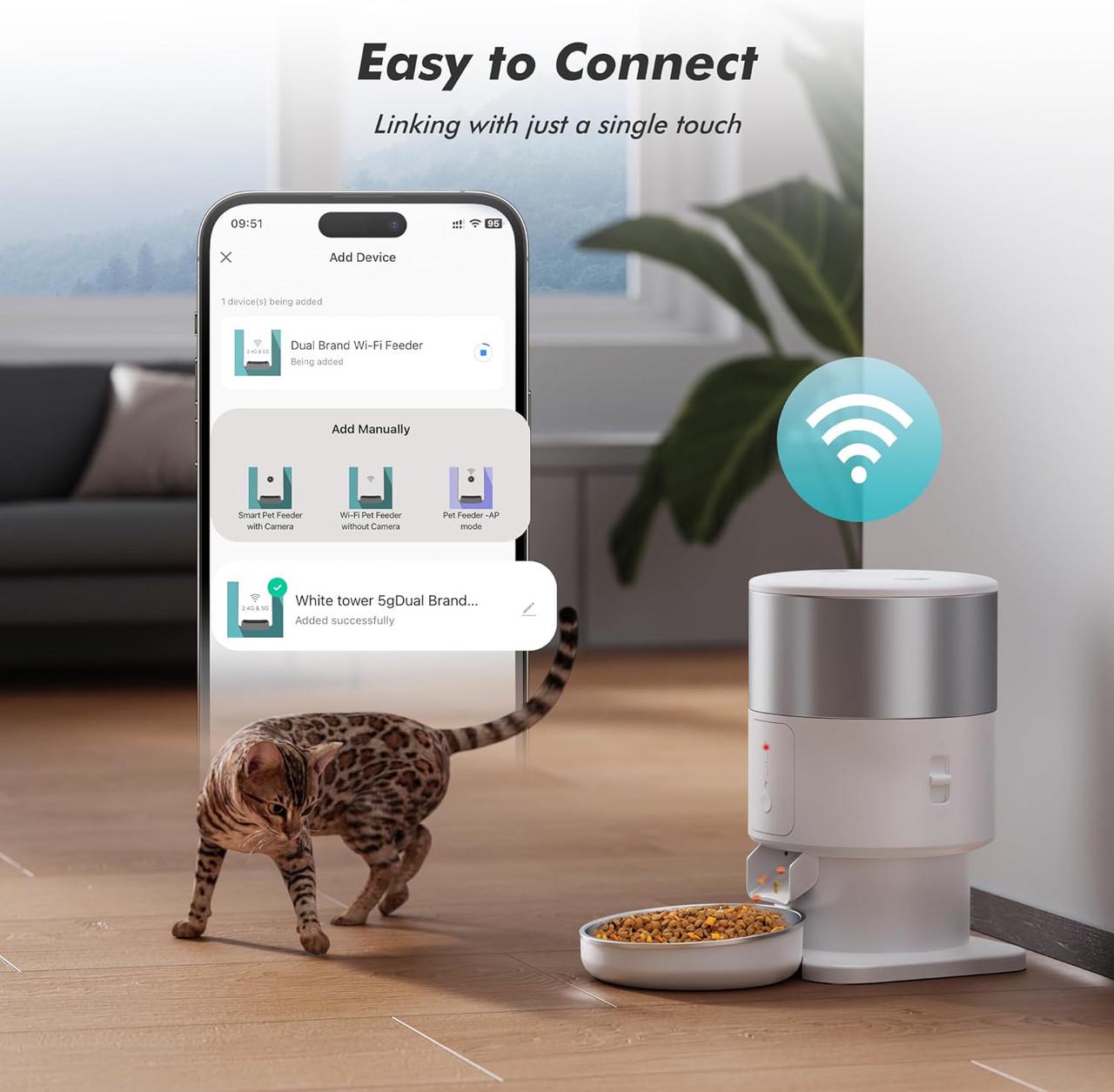 Автоматическая кормушка для кошек и собак Petrust PF07 Wi-Fi 2 л (2203500949) - фото 8