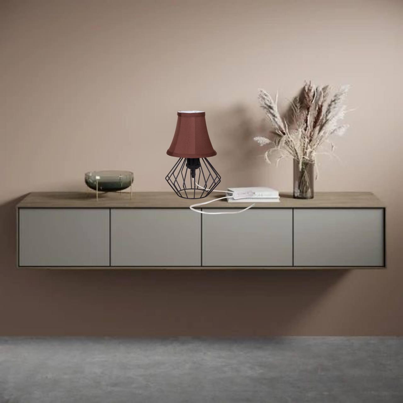 Лампа/нічник настільна з абажуром Коричневий (56-T108F01 BK+BR) - фото 3